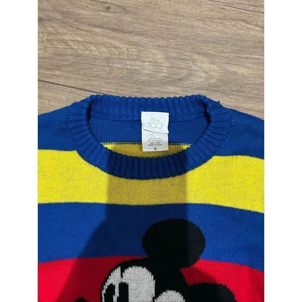 Disney Sweater Sweatshirt Kid Mickey Striped Knit